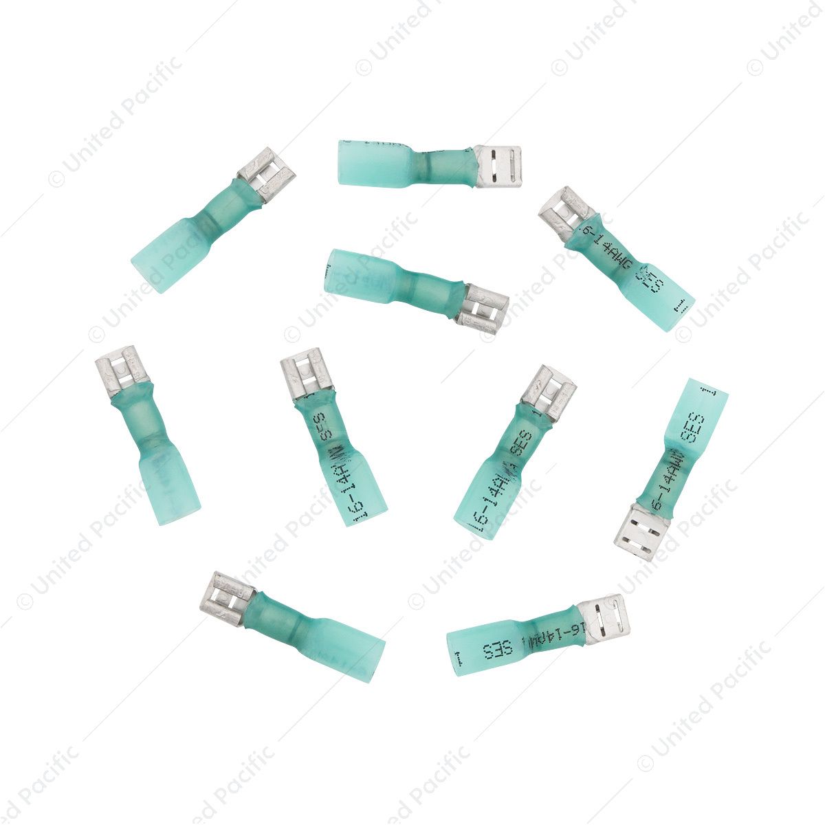 16-14 AWG .250 Tab CSS Heat Shrink FM Disconnect - Blue (10-Pack)