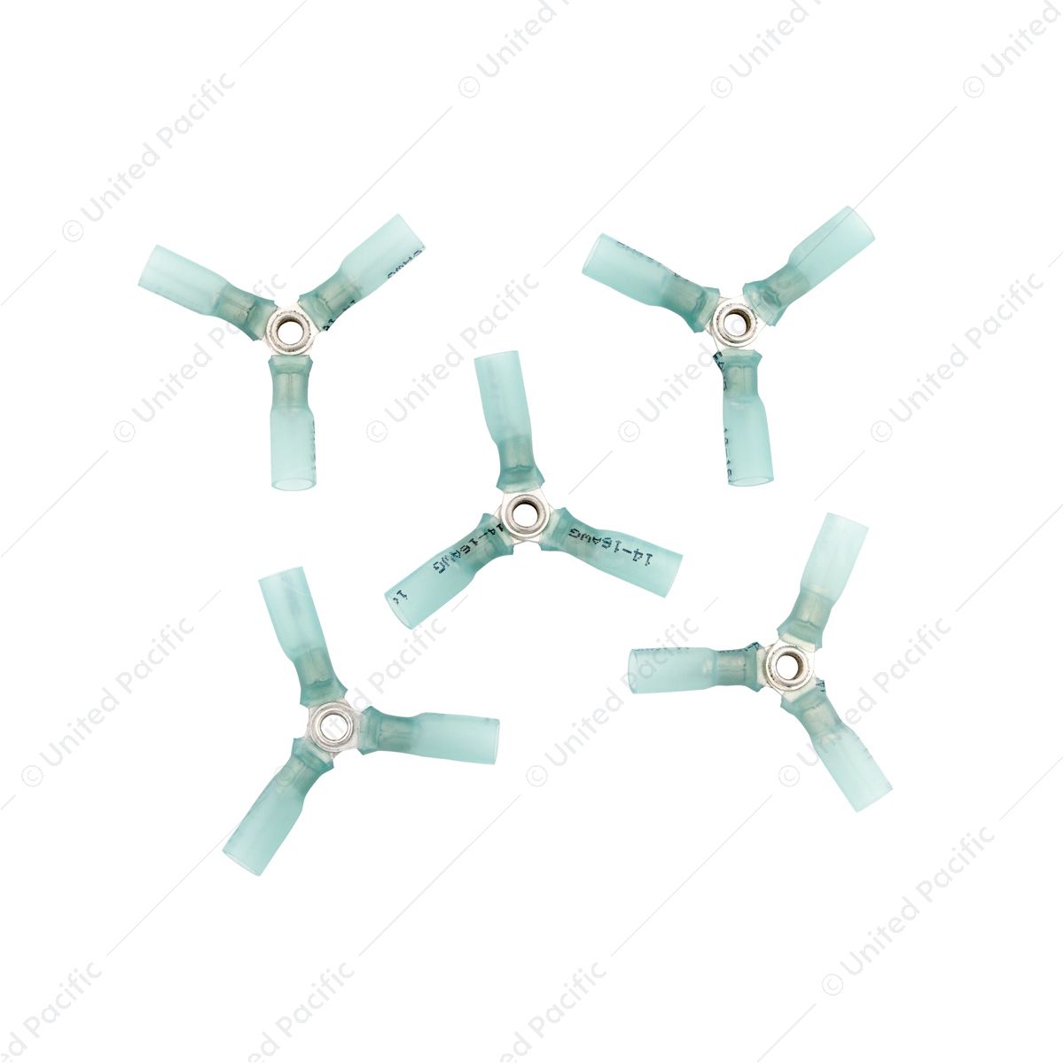 16-14 AWG 3-Way (Y) CS Heat Shrink Connector - Blue (5-Pack)