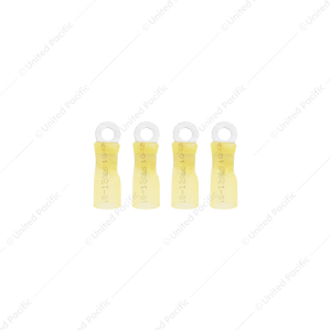 12-10 AWG #8 Stud CS Heat Shrink Ring Terminal - Yellow (4-Pack)