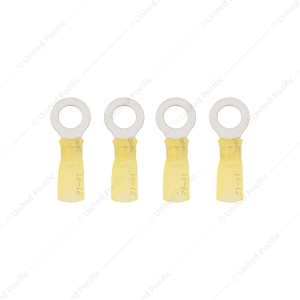 12-10 AWG 5/16" Stud CS Heat Shrink Ring Terminal - Yellow (4-Pack)