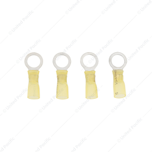 12-10 AWG 3/8" Stud CS Heat Shrink Ring Terminal - Yellow (4-Pack)