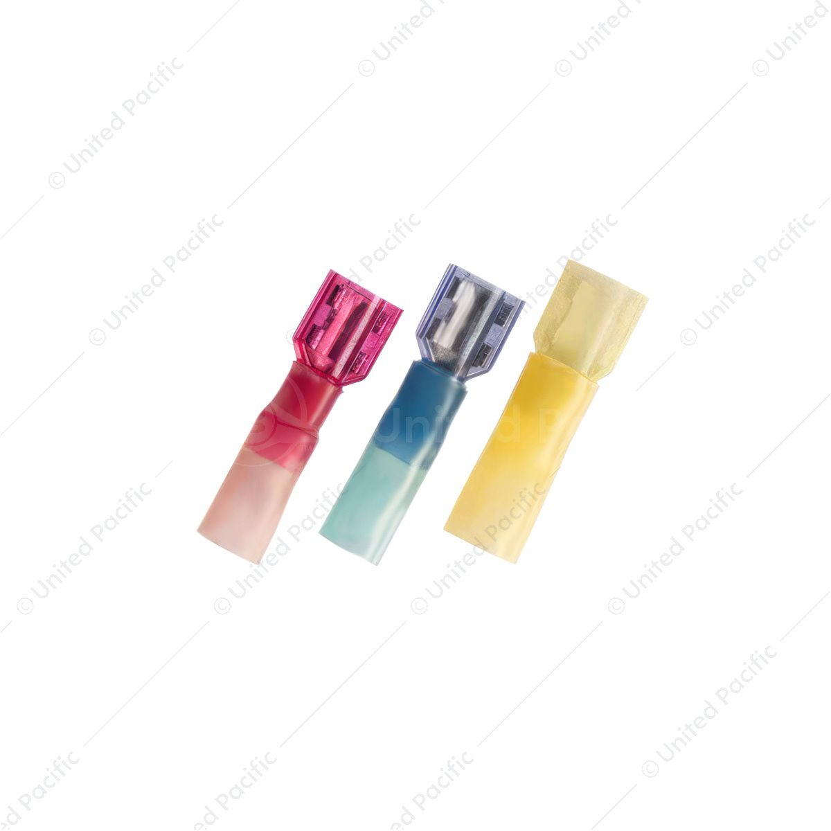 12-10 AWG .250 Tab CS Fully Insulated Heat Shrink FM Disconnect - Yellow (10-Pack)