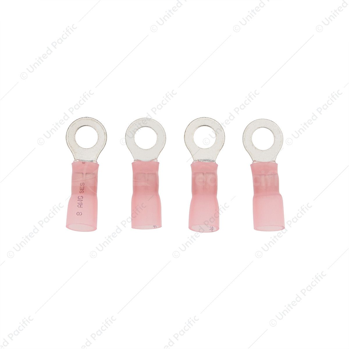 8 AWG 5/16" Stud CS Heat Shrink Ring Terminal - Pink (4-Pack)