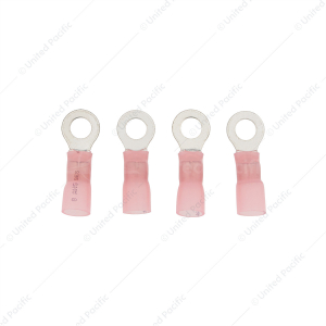 8 AWG 5/16" Stud CS Heat Shrink Ring Terminal - Pink (4-Pack)