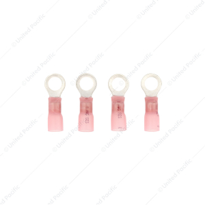 8 AWG 3/8" Stud CS Heat Shrink Ring Terminal - Pink (4-Pack)