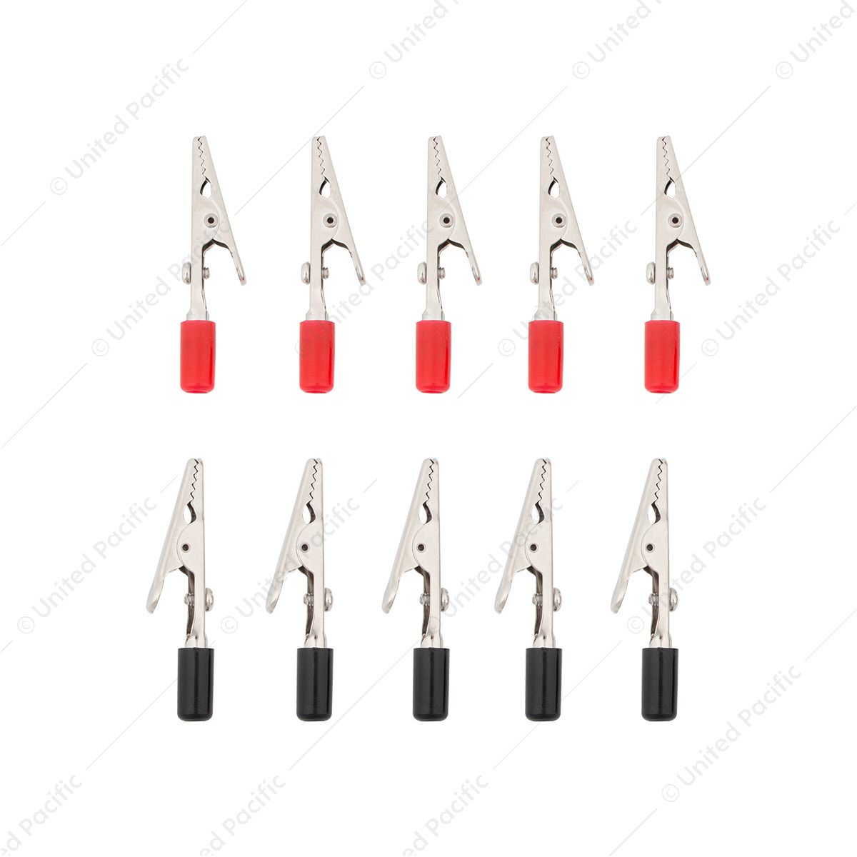 2" 10 Amp Alligator Test Clips w/ PVC Handles, 5Red/5Black (5-Pack)
