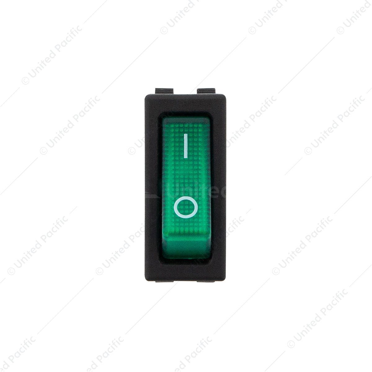 Green Illum Rocker 20 Amp 12V S.P.S.T. On/Off 1 Pc.