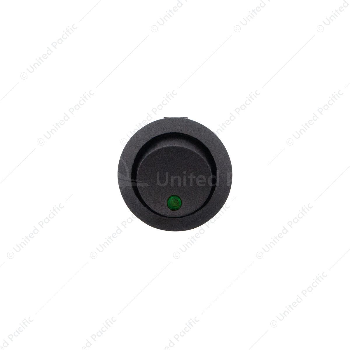 Green LED Round Rocker 10 Amp 12V On/Off 1/2" Dia. 1 Pc.