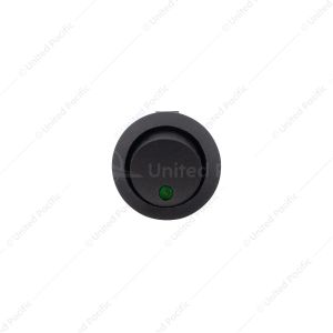 Green LED Round Rocker 10 Amp 12V On/Off 1/2" Dia. 1 Pc.