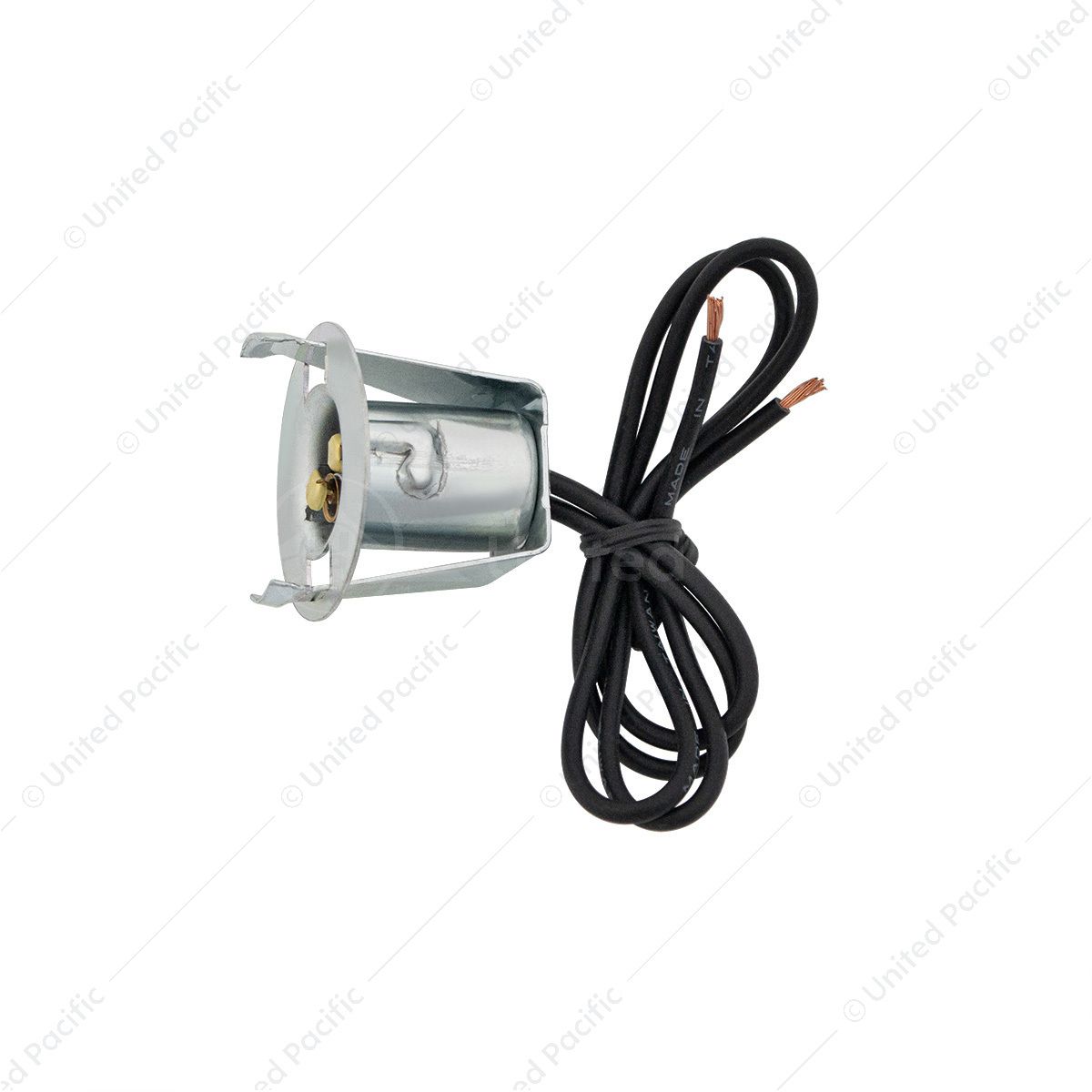 1-Wire Universal Single Contact Instrument Panel & License Plate Light Socket w/ Spring Clip Mount,