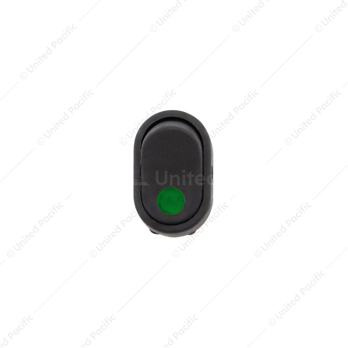 Green Illum Oval Rocker 16 Amp 12V On/Off 1/2" Dia. 1 Pc.