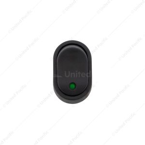 Green LED Oval Rocker 16 Amp 12V On/Off 1/2" Dia. 1 Pc.