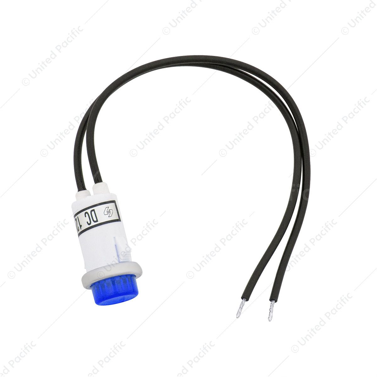16 Amp 12V Blue Warning Light w/ 1/2" Panel Mount and Leads, 1 Pc.