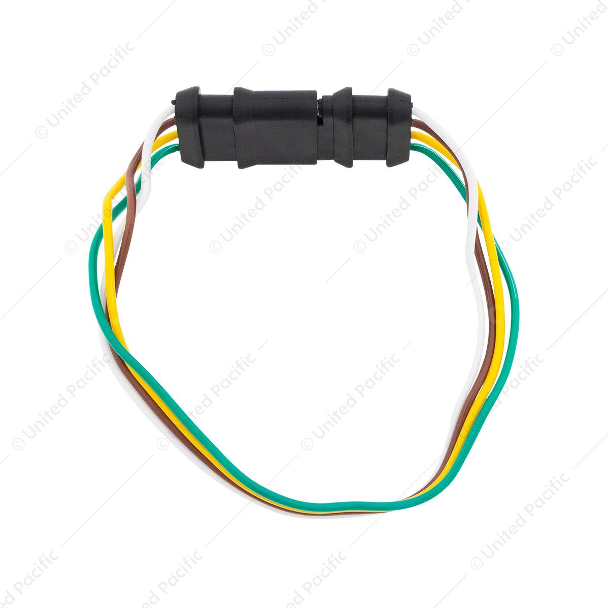 4-Way Flat Moisture Proof M/FM Trailer Connectors w/ Polarized Plugs, 1 Pc.