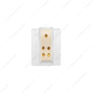 Gold Distribution Block with (1) 4 AWG input and (4) 8 AWG outputs, Rectangular Shape 1 Pc.