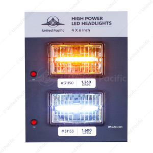 Display For 4" X 6" Lights - High/Low Beam
