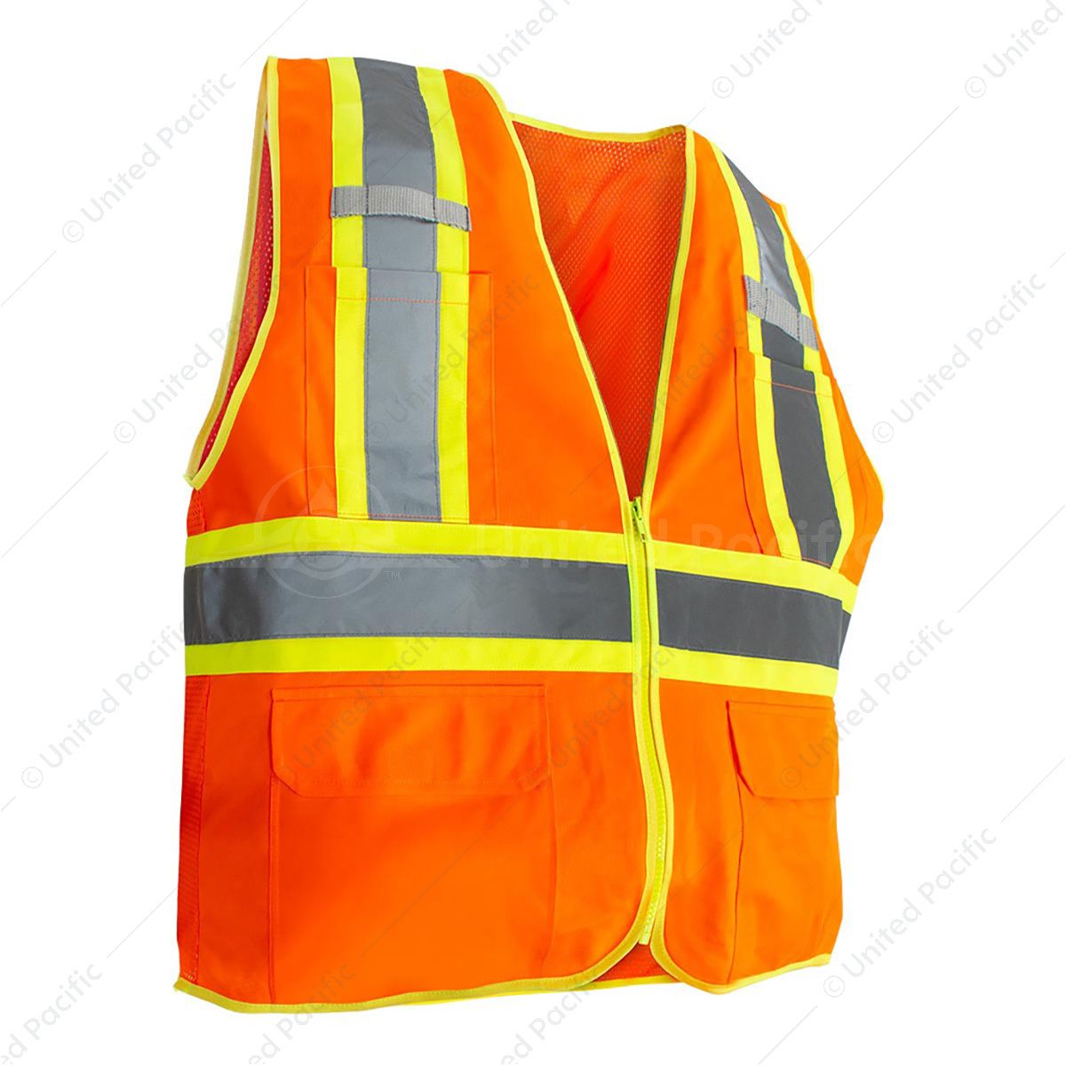 RigGear High Visibility Reflective Orange Safety Vest-Medium