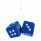 3" X 3" Classic Fuzzy Dice, Blue (Pair)