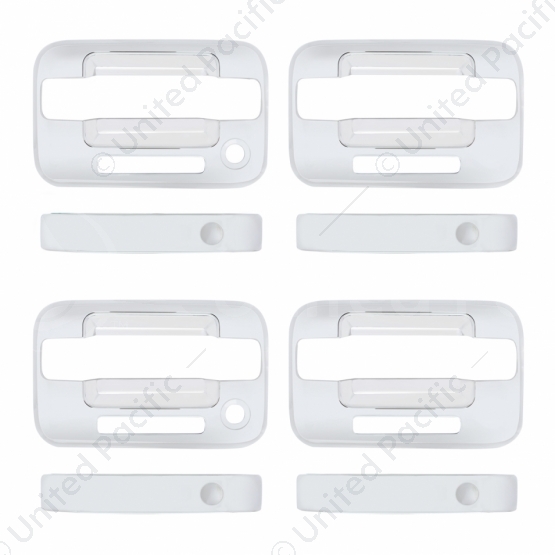 Chrome Door Handle Cover Set For 2004+ Ford F-150 4-Door Models With Keyless Entry