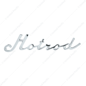 Chrome Hotrod Script Emblem With Mounting Studs