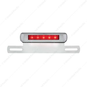 Chrome License Plate Light & Bracket With Red LED 3rd Brake Light - Red LED/Red Lens