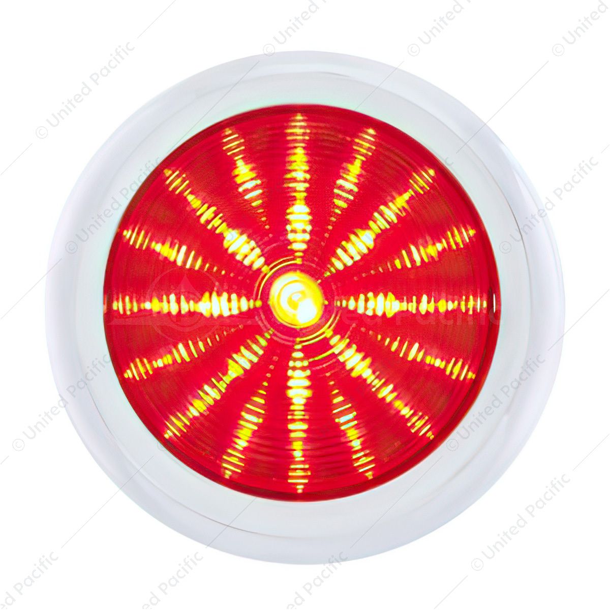 41 LED 1950 Pontiac Style Tail Light With Chrome Bezel & Red Lens