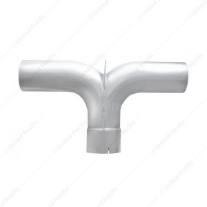 Universal Chrome 5" Y Pipe With Divider - 25" W X 14" H