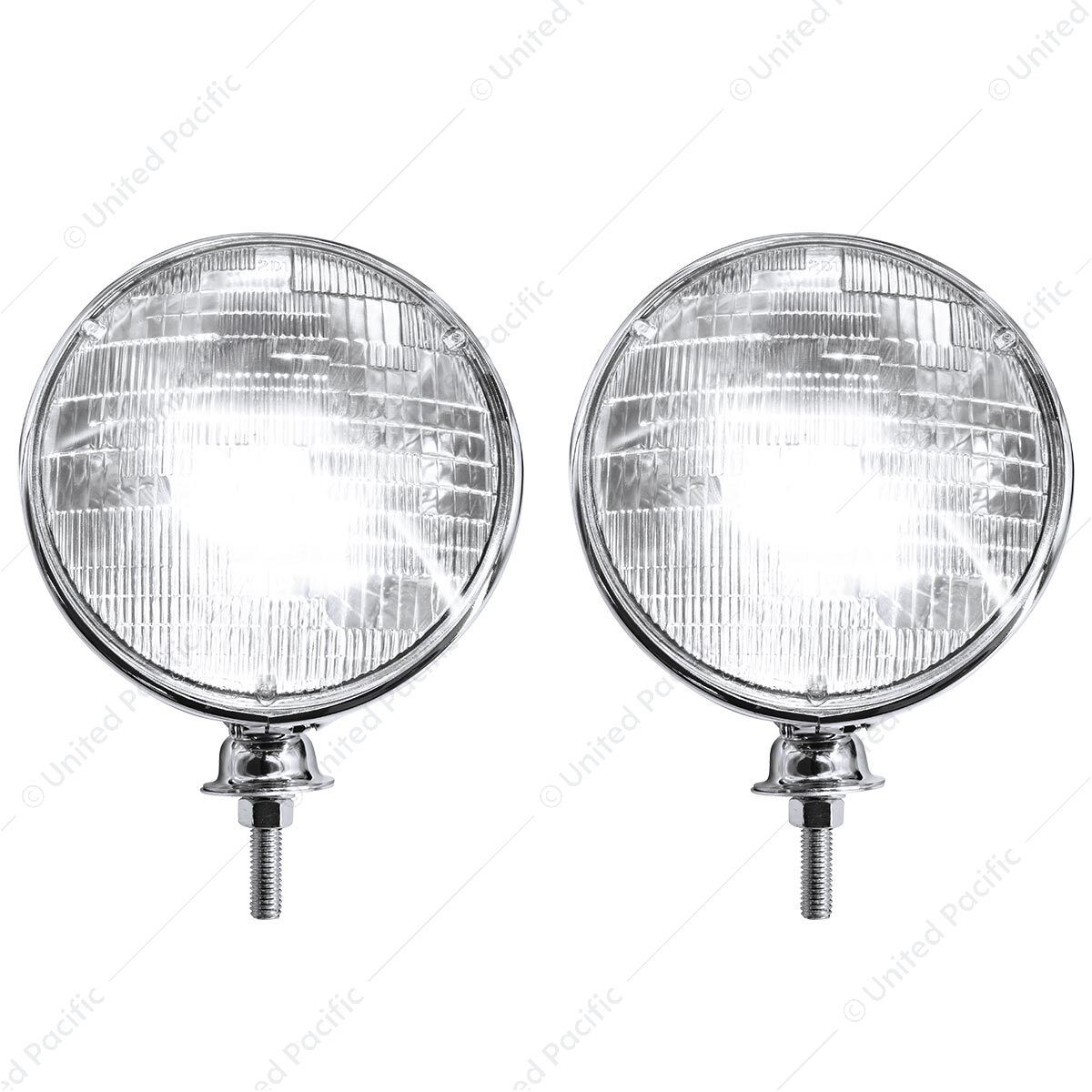 7" Chrome Dietz Style Headlight With 12 Volt 6014 Sealed Beam Bulb