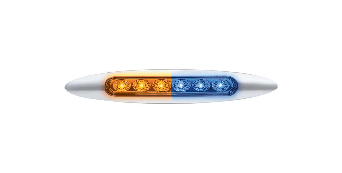 Double Fury 6 LED 6" Dual Function Marker Light With Chrome Bezel