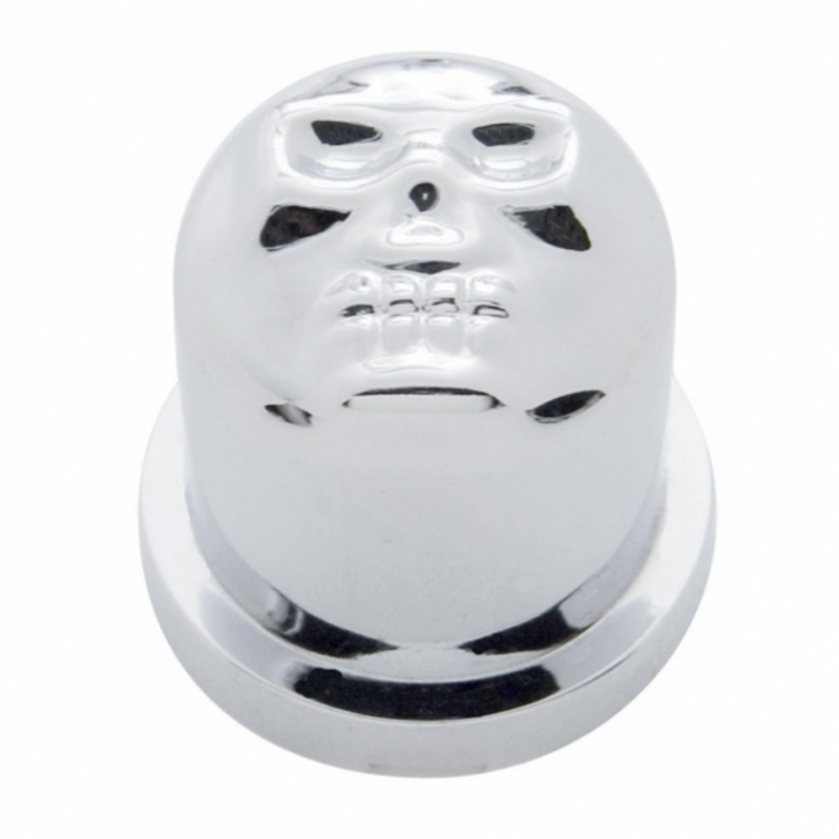 3/4" X 1-1/2" Chrome Plastic Skull Nut Cover, Push-On Style (10-Pack)