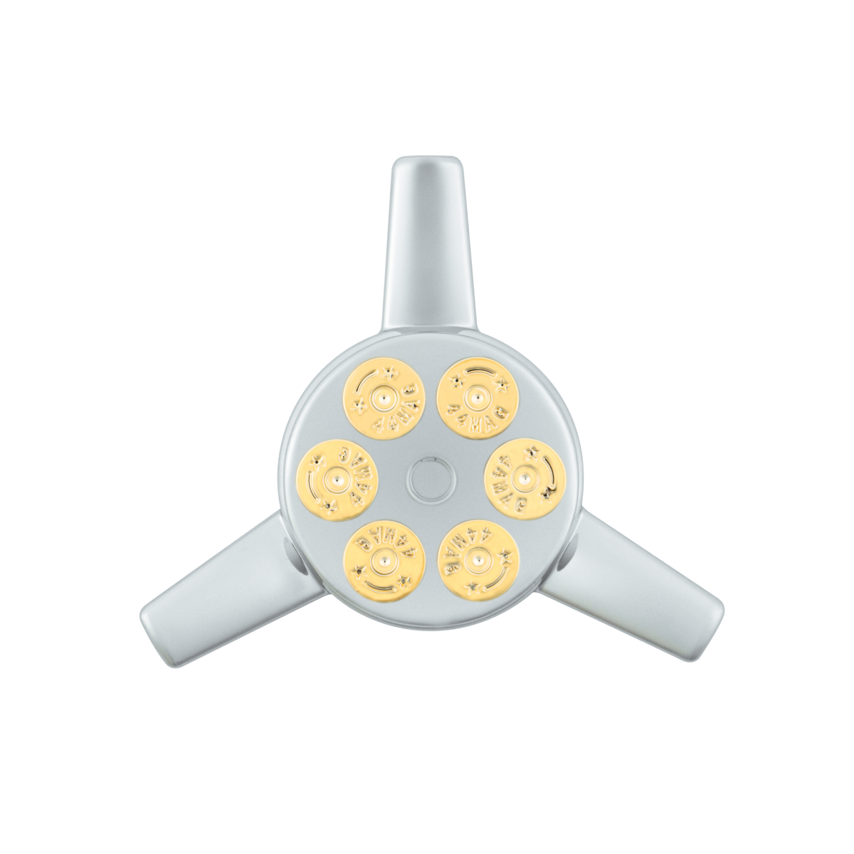 Chrome Plastic Gun Cylinder Hubcap Spinner Only (Bulk)