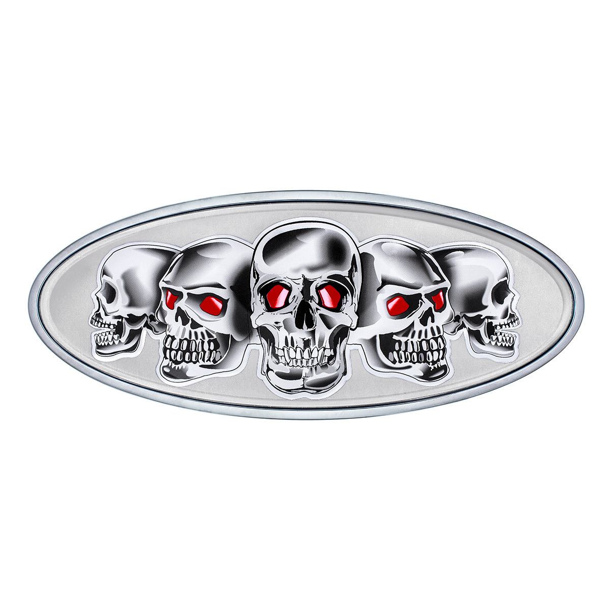 Chrome Die Cast Skull Emblem - Silver