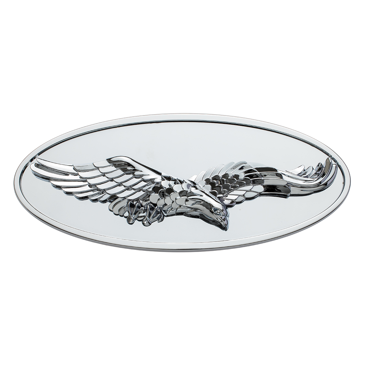 Chrome Die Cast Oval Emblem - 3D Eagle