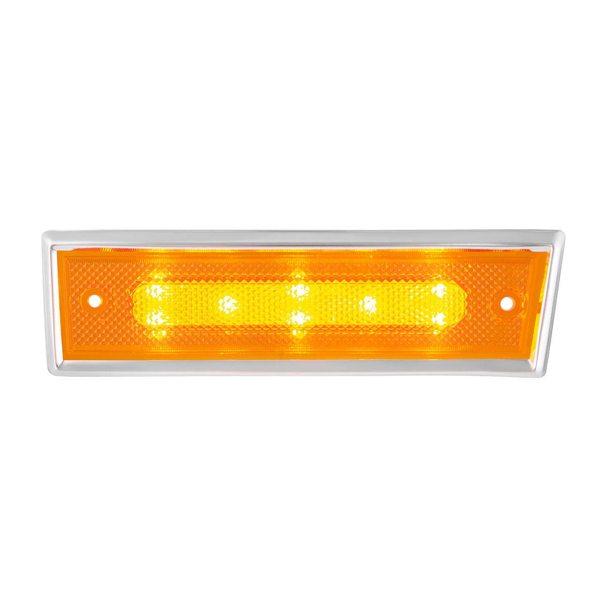 8 Amber LED Dual Function Side Marker With SS Trim For 1981-1987 Chevrolet & GMC Truck - R/H