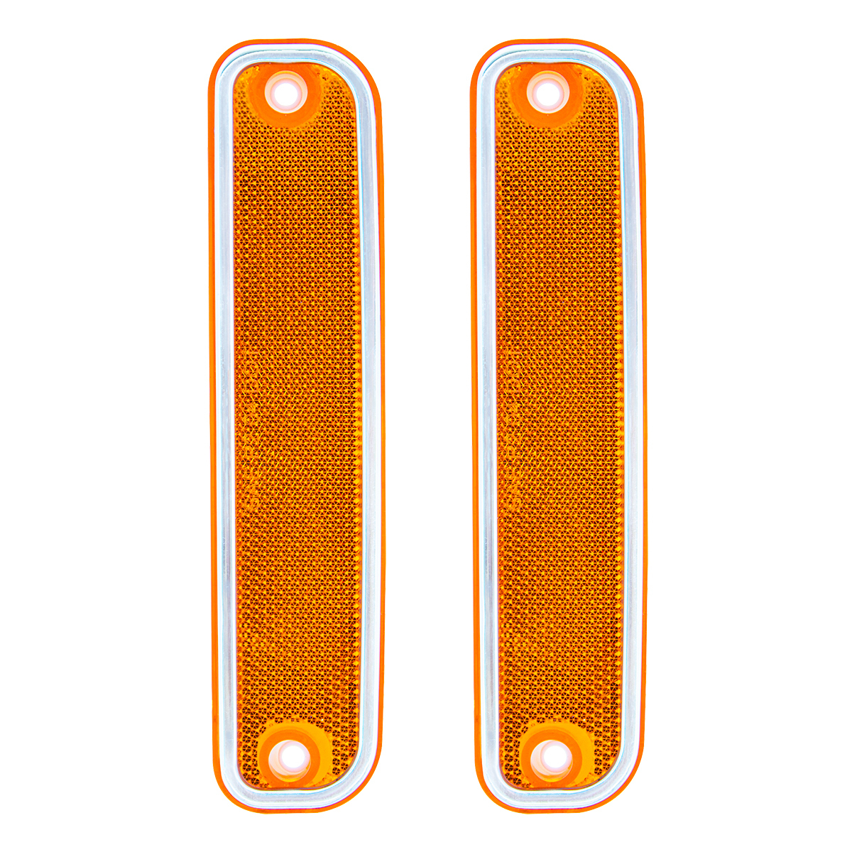 Side Marker Light With Stainless Steel Trim For 1973-80 Chevy Truck, Amber Lens (Box of 2)