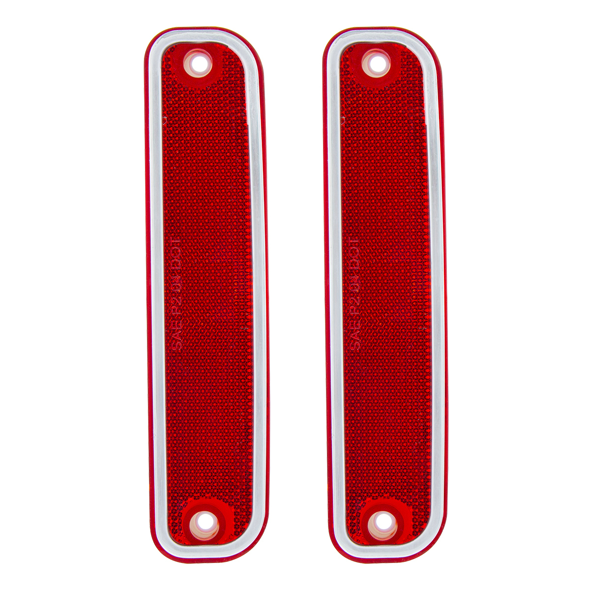 Side Marker Light With Stainless Steel Trim For 1973-80 Chevy Truck, Red Lens (Box of 2)
