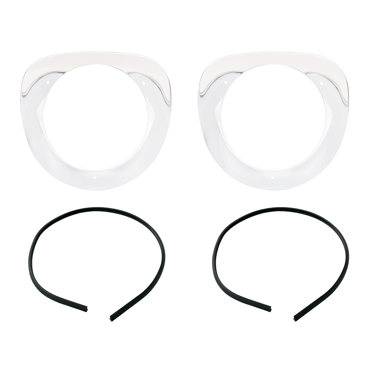 Chrome Headlight Bezels With Seals For 1955-57 Chevy Truck (Pair)