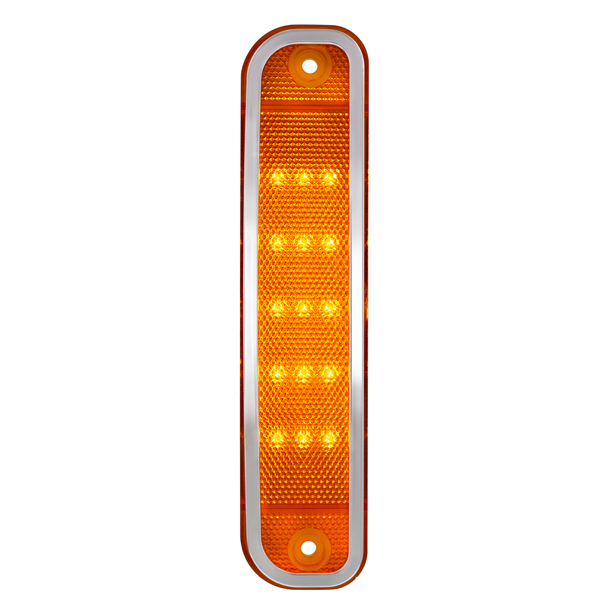 15 Amber LED Side Marker With Stainless Steel Trim For 1973-80 Chevy & GMC Truck, Amber Lens
