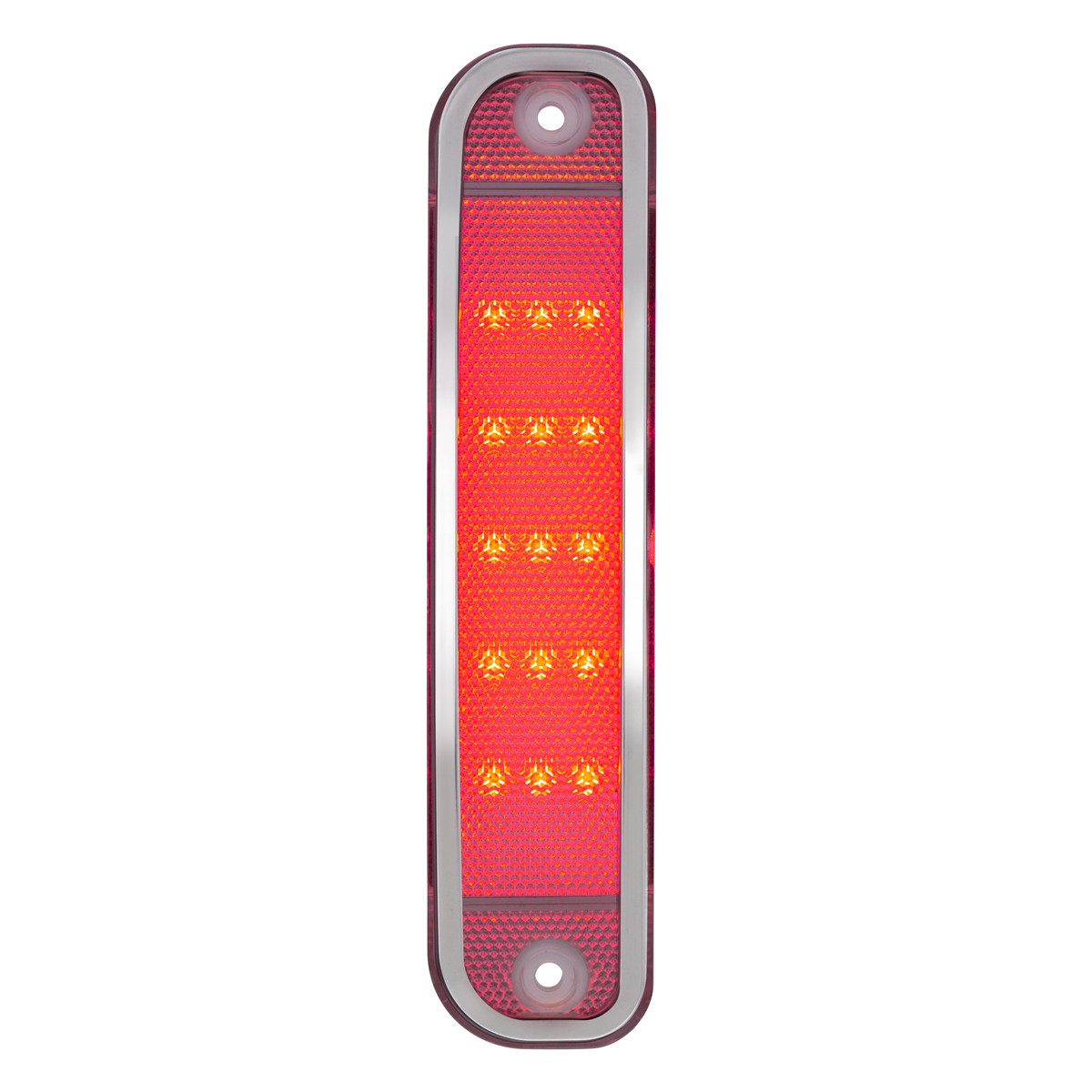 15 Red LED Side Marker With Stainless Steel Trim For 1973-80 Chevy & GMC Truck, Clear Lens