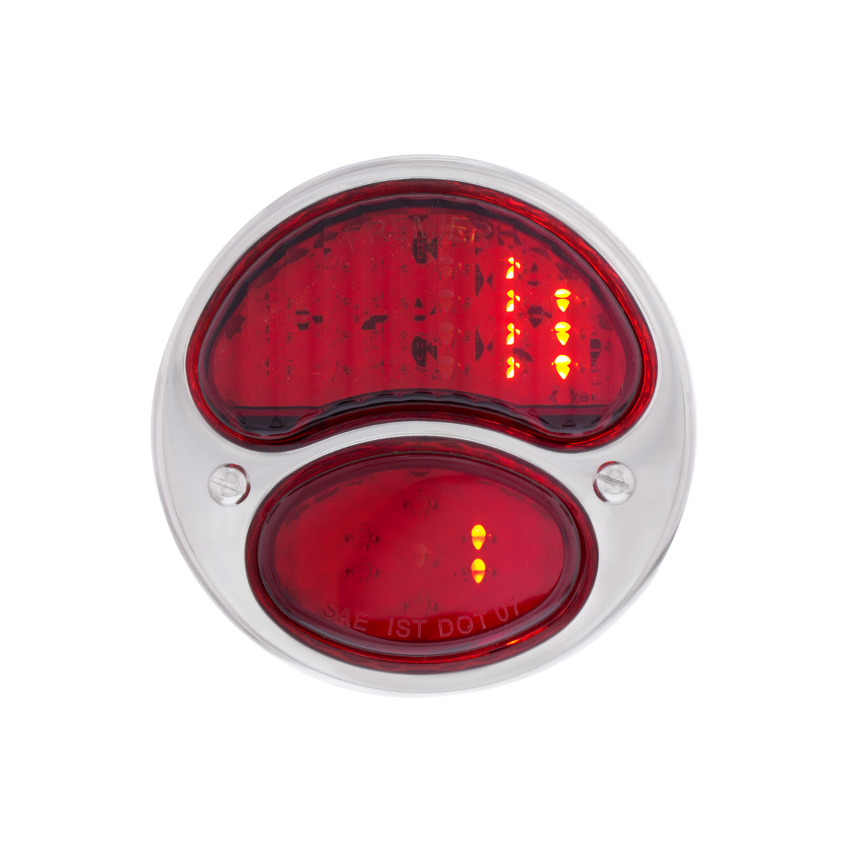 31 LED Sequential Tail Light Assembly With 4 LED LP Light, SS Housing, & Rim For 1928-31 Ford Car -