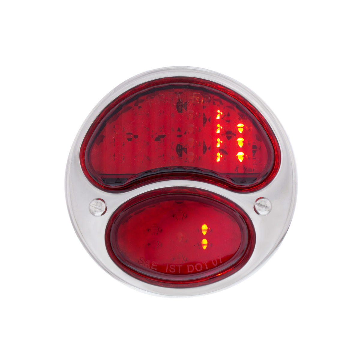 31 LED Sequential Tail Light Assembly With 4 LED LP Light, Black Housing, & SS Rim For 1928-31 Ford