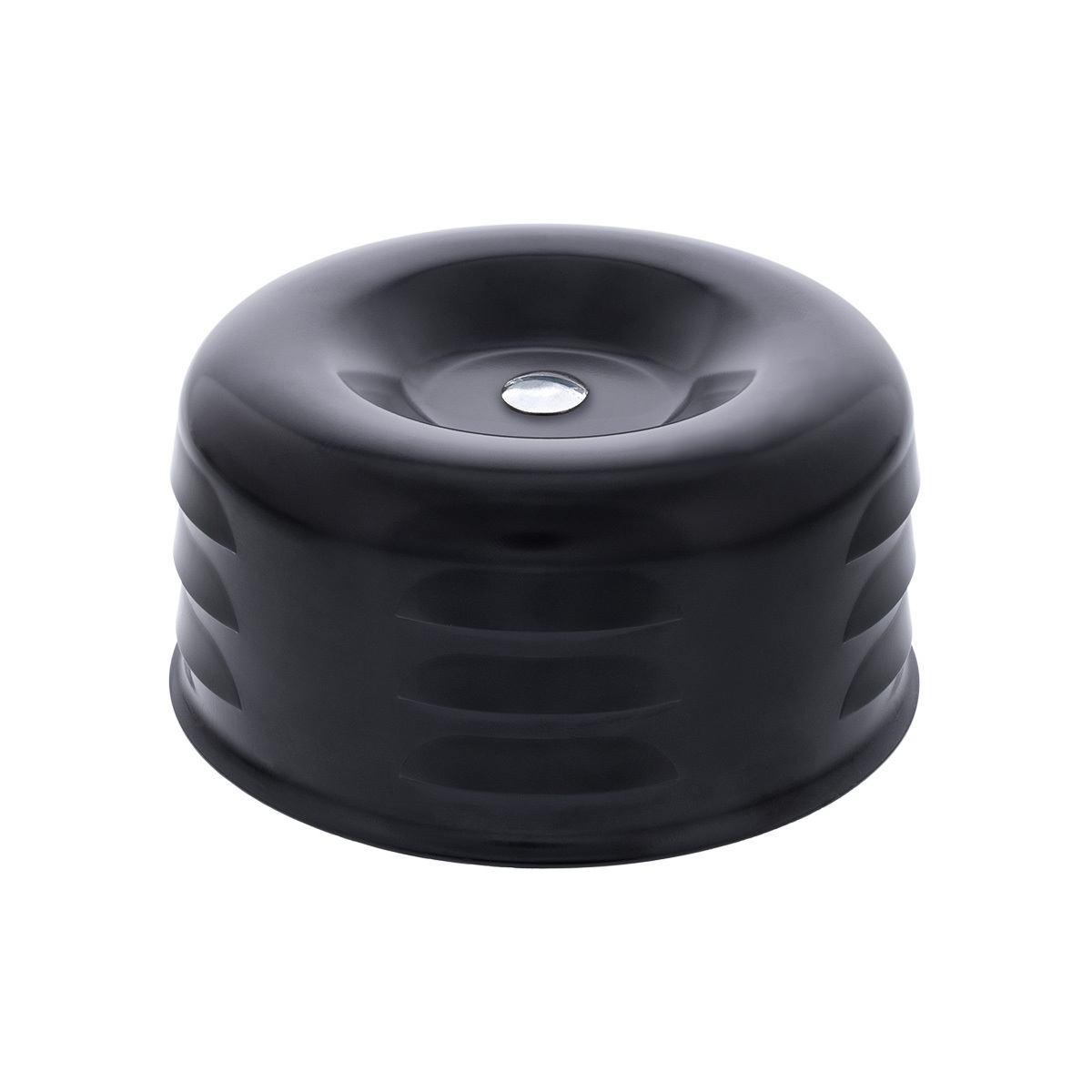 4" Round Short Neck Louvered Air Cleaner For Carburetors With 2-5/8" Neck-Black