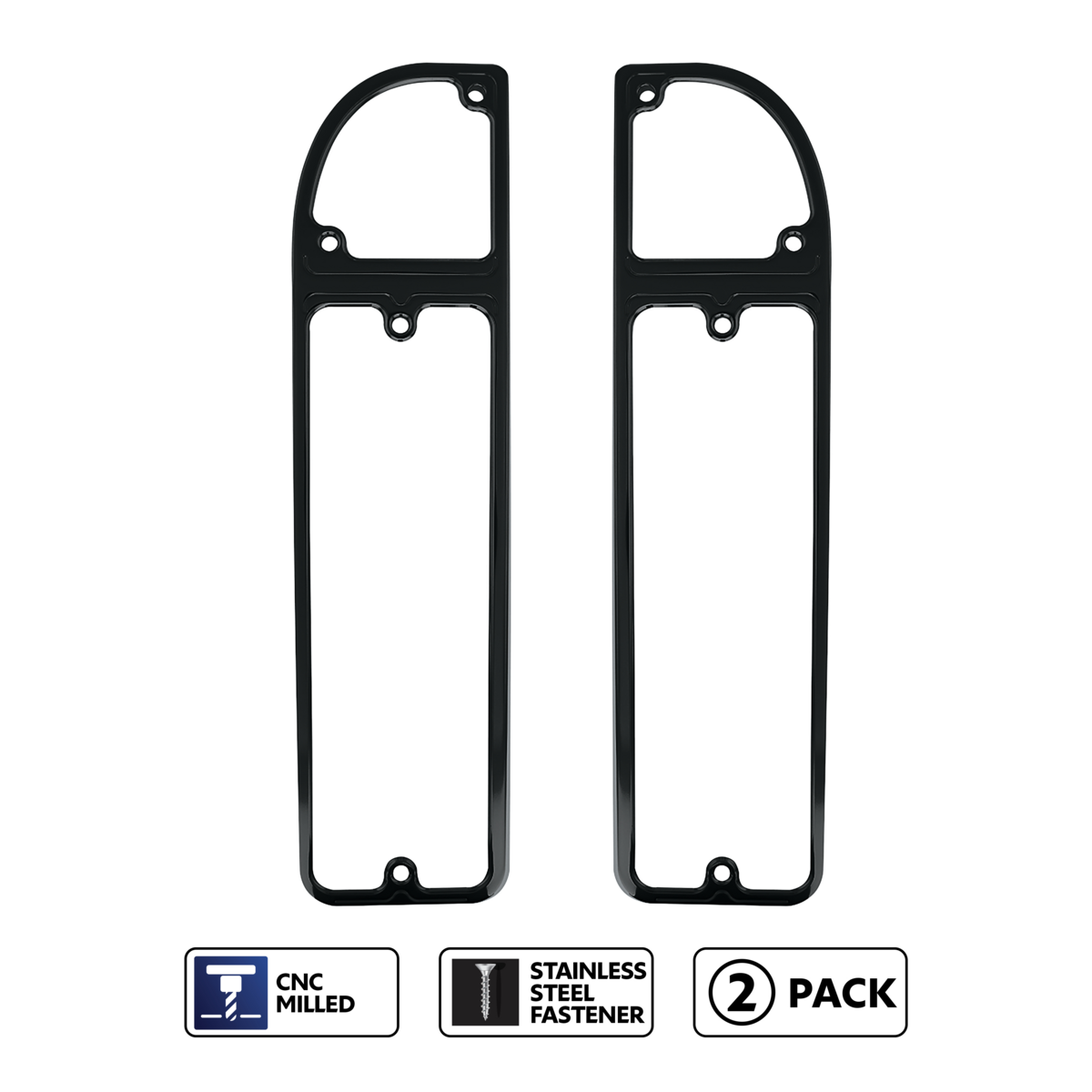 Billet Aluminum Tail Light Bezels For 1967-1972 Chevrolet & GMC Fleetside Trucks-Black Anodized(Pair