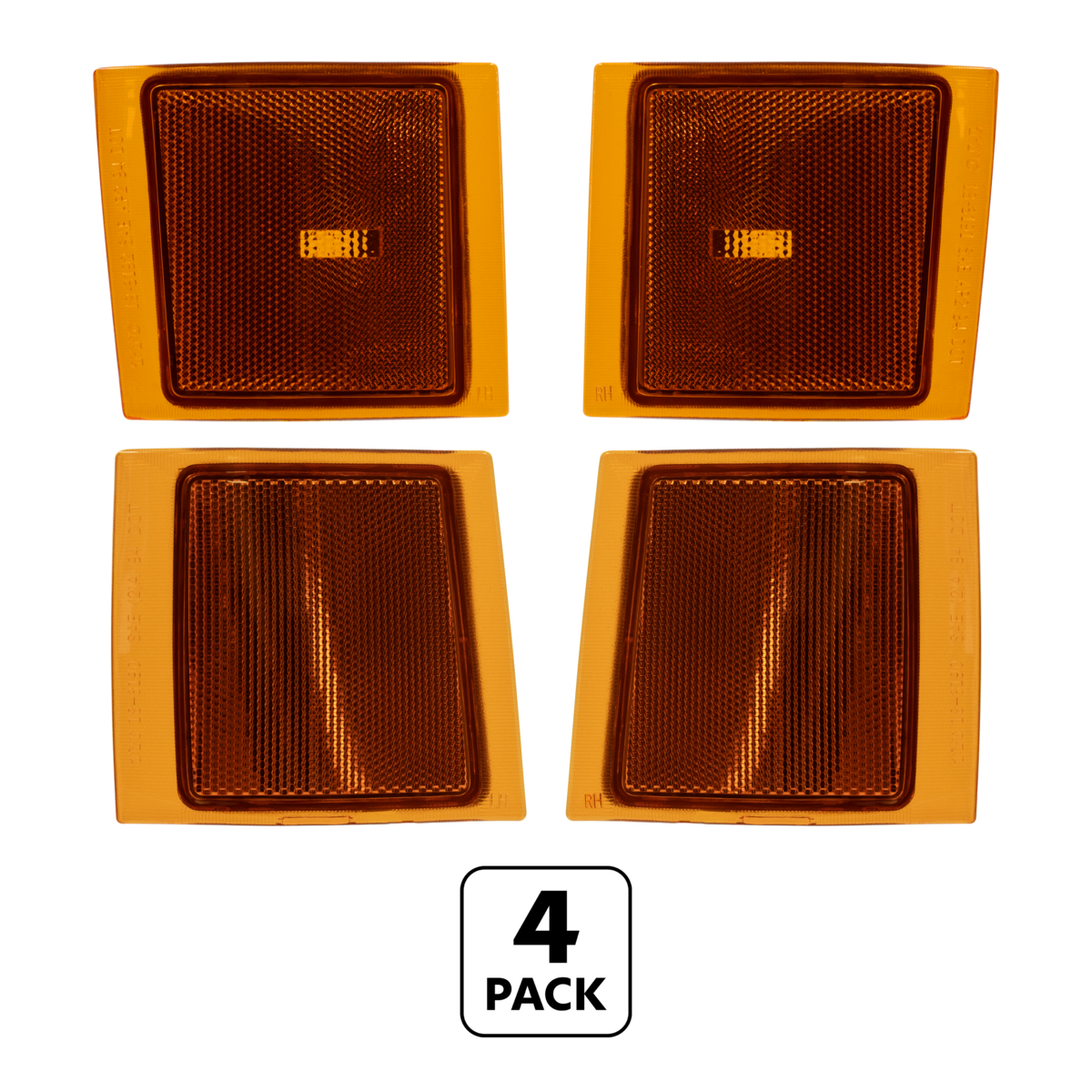 Front Side Marker Lights & Reflectors For 1994-2002 Chevrolet Truck (Complete Set/4)