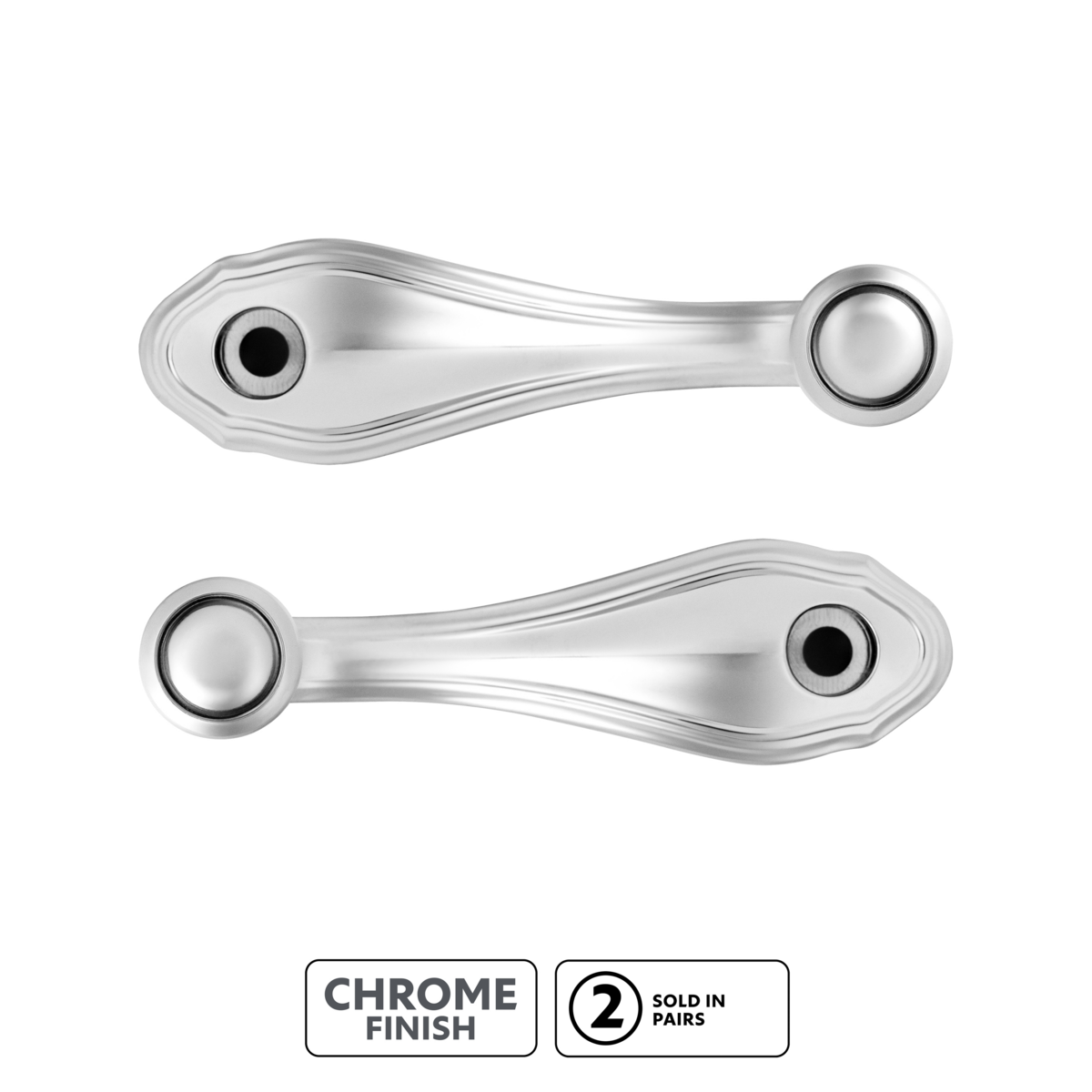 Chrome Window Crank Handle & Polished Stainless Door Handle Escutcheon Kit for 1932-1934 Ford Truck
