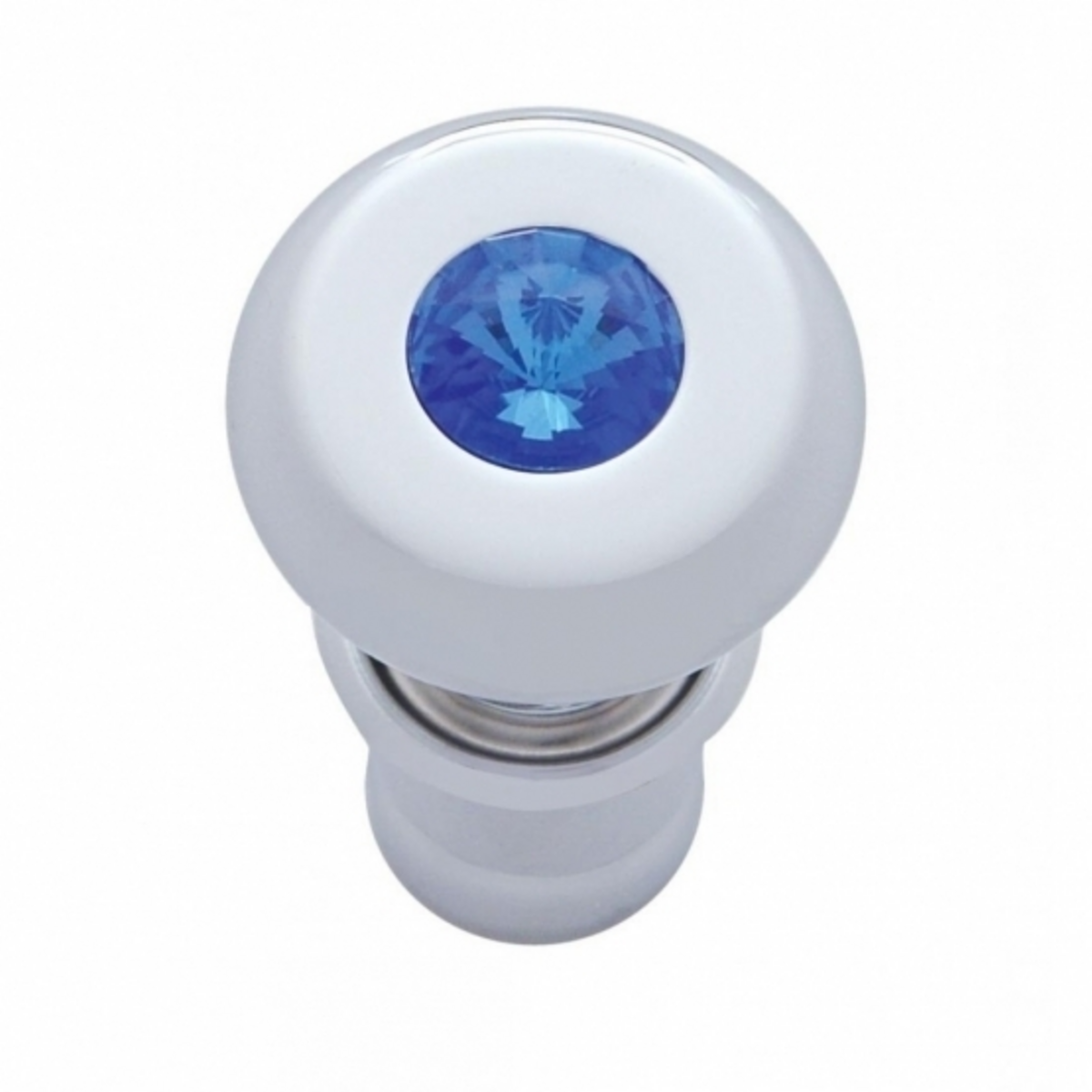 Chrome Deluxe Cigarette Lighter With Blue Crystal