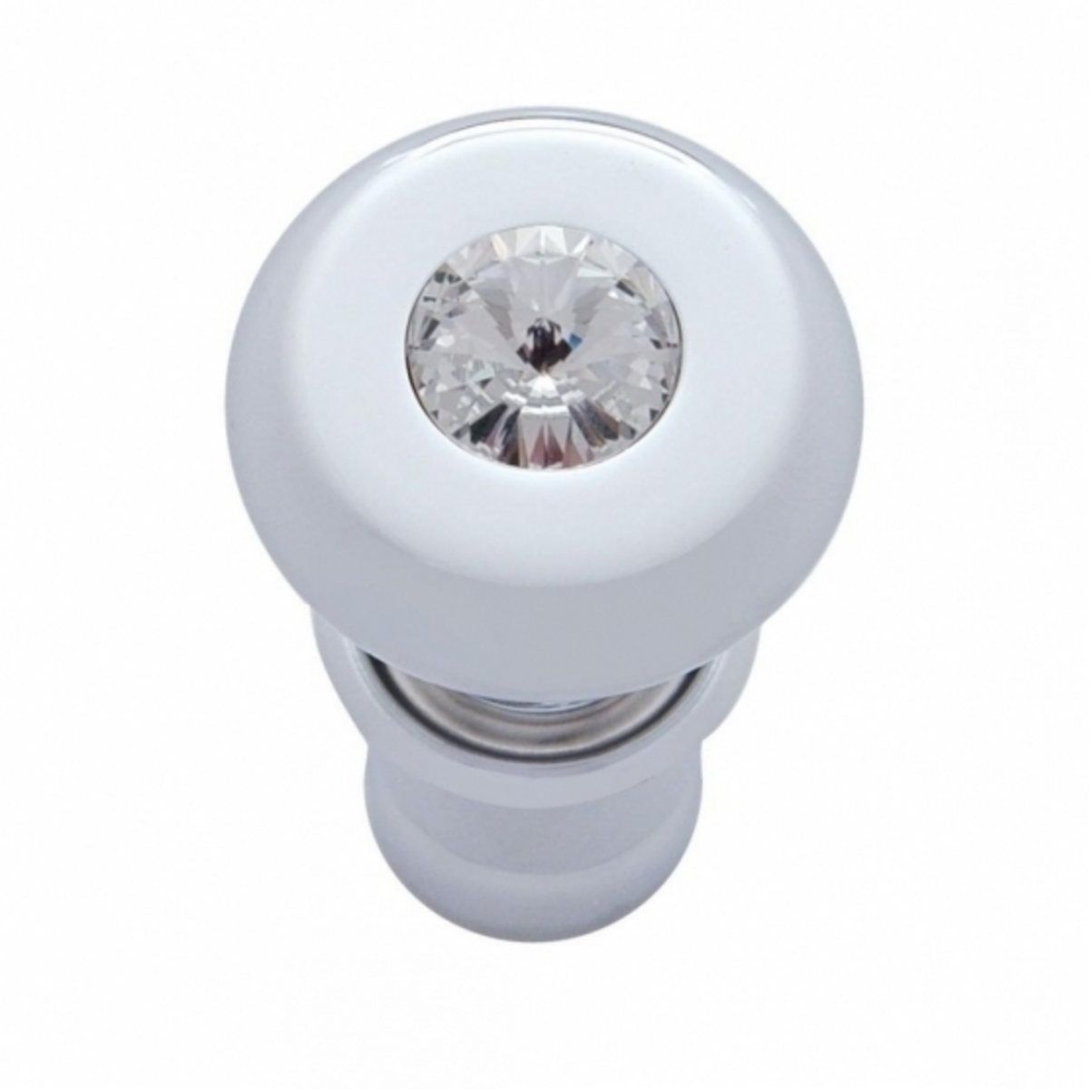 Chrome Deluxe Cigarette Lighter With Clear Crystal