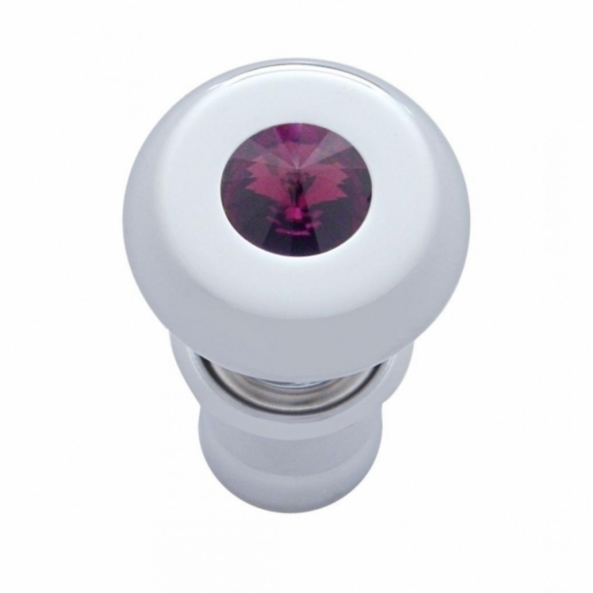 Chrome Deluxe Cigarette Lighter With Purple Crystal