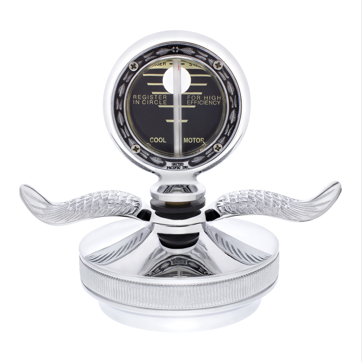 Chrome Aluminum Boyce MotoMeter With Base & Chrome Wings