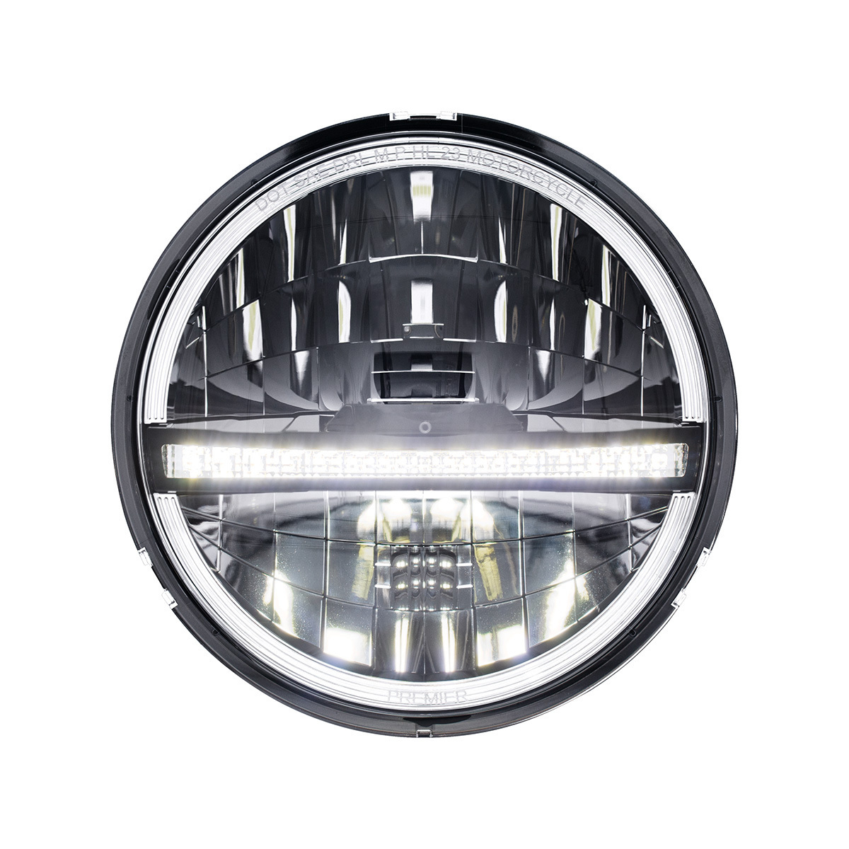 ULTRALIT - 20 High Power LED 5-3/4" Motorcycle Headlight With LED DRL/Position Light - Black